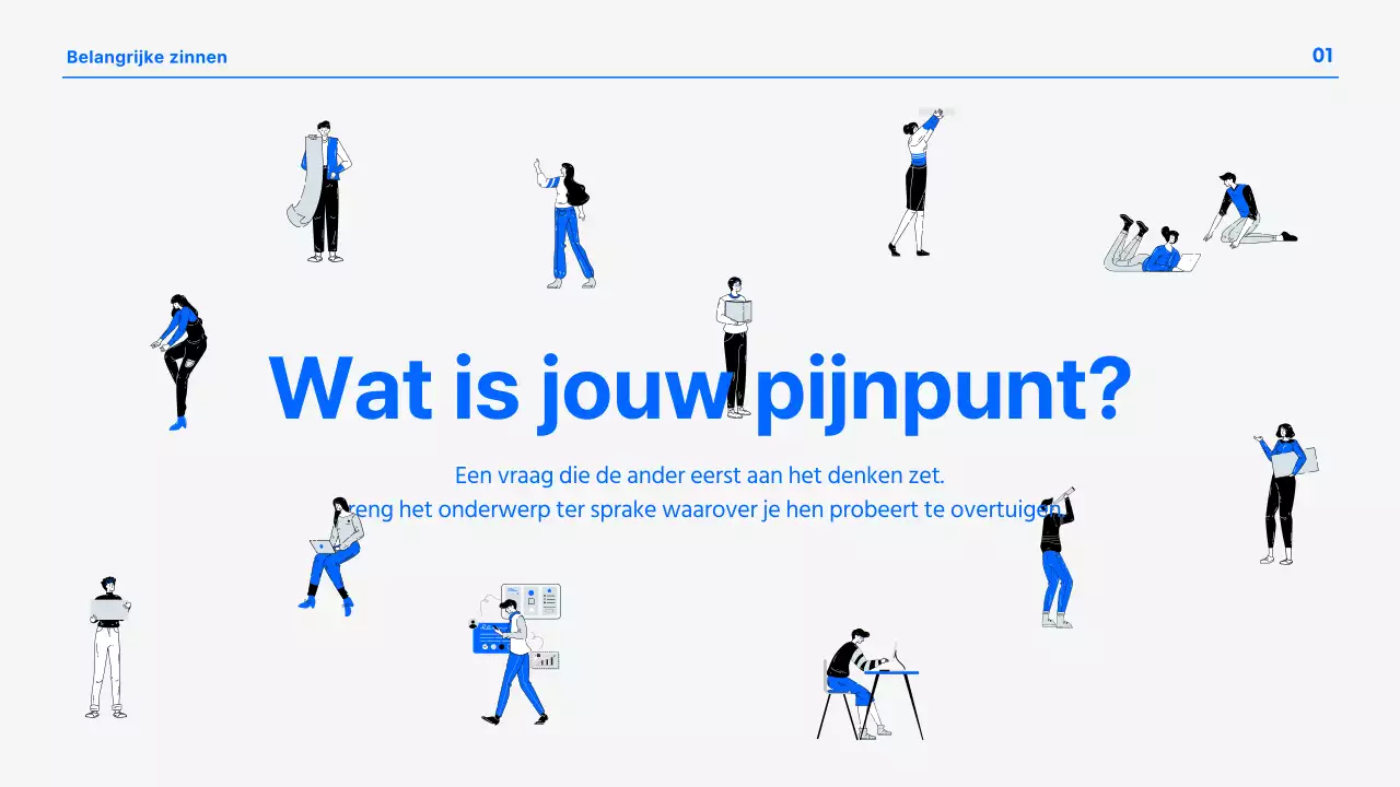 Een moderne bedrijfspresentatie in blauw en wit