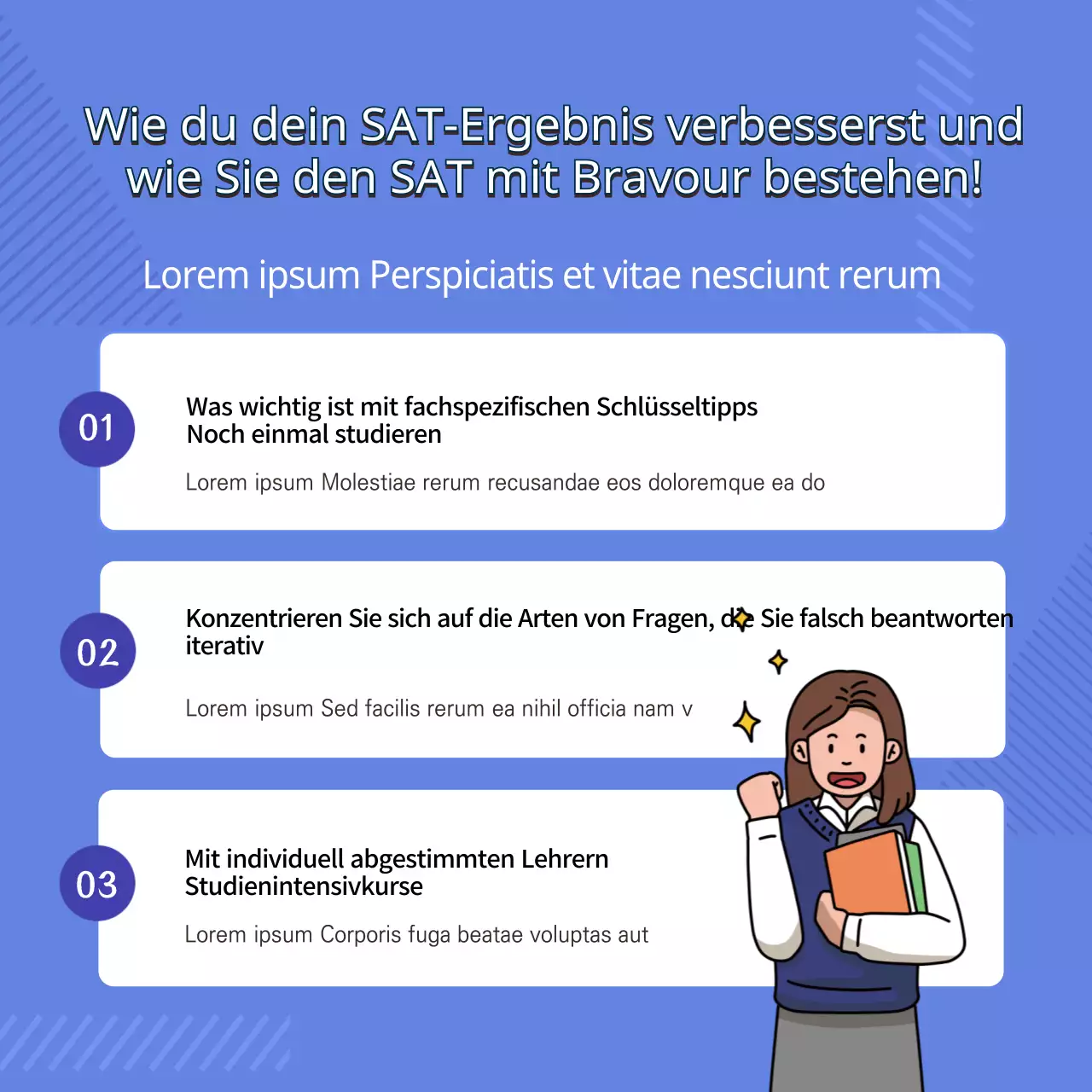 Blaue Illustration Schlüssel zu den Themen der Key Stage 3TIPS