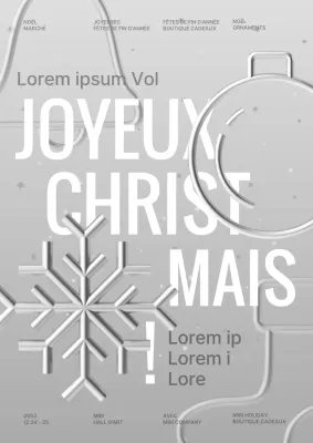 Présentation du marché de Noël blanc et argent