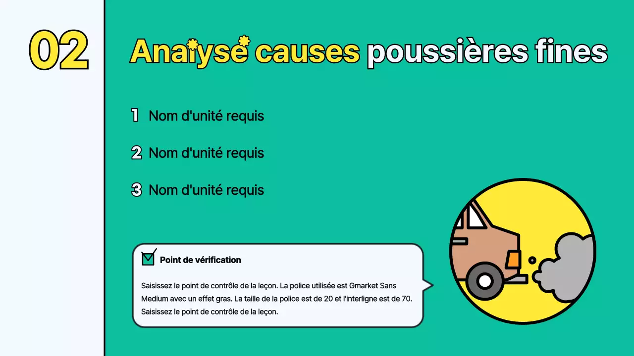 Modèle de particules dans l'environnement