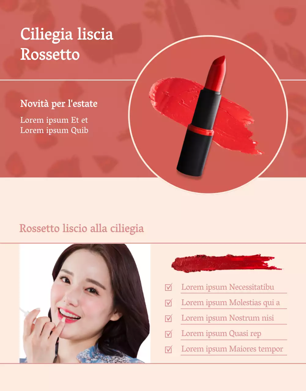 Rossetto rosa stile elegante