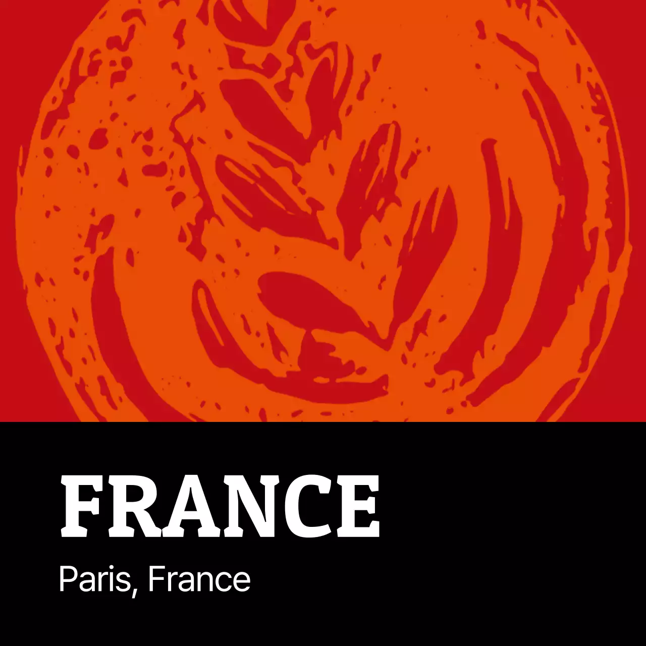 Étiquette colorée vintage illustrée pour le café Bean to Cup Kenya (carré)