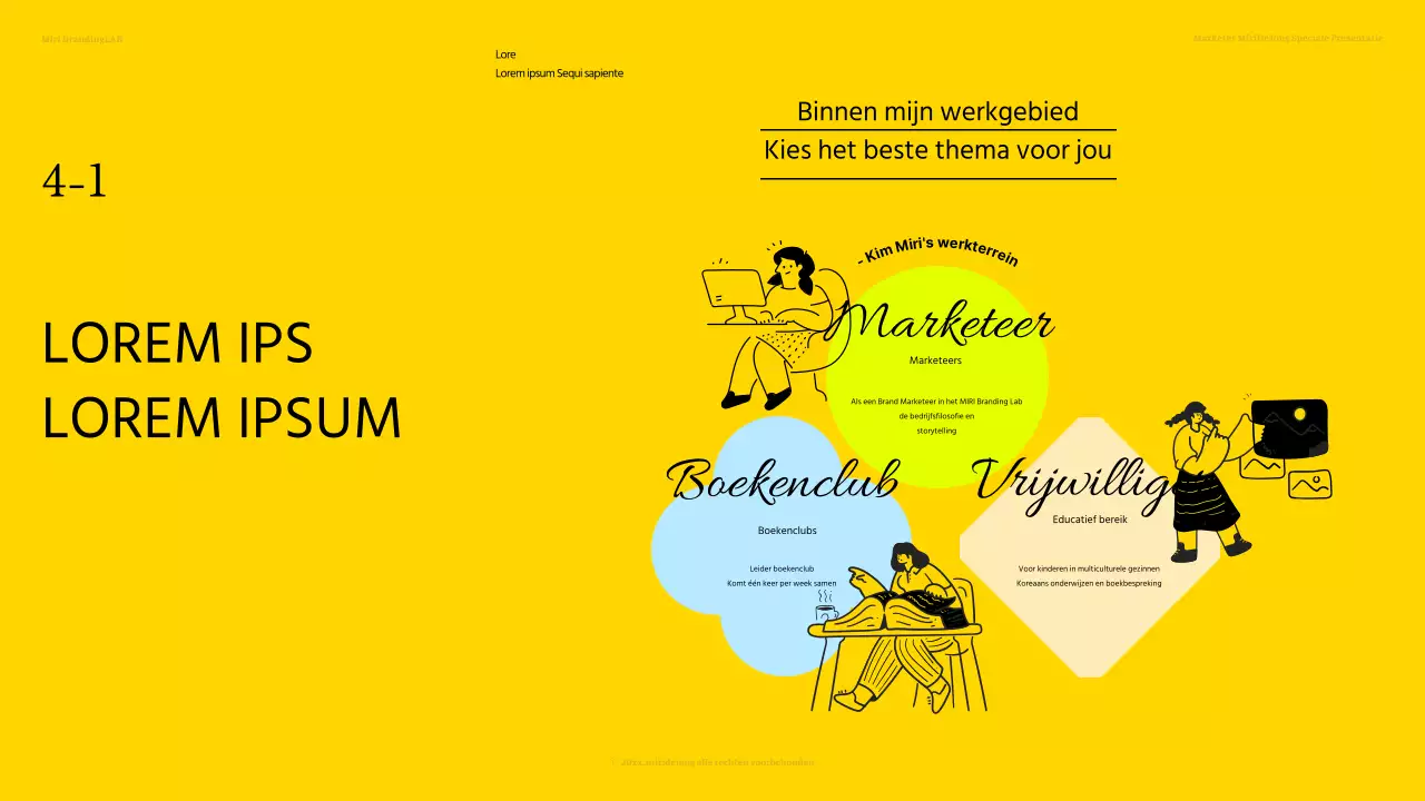 Lesmateriaal in gele en grijze tinten met eenvoudige illustraties