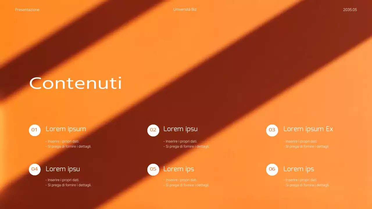 Piani nutrizionali e pasti evidenziati in foto blu e arancione