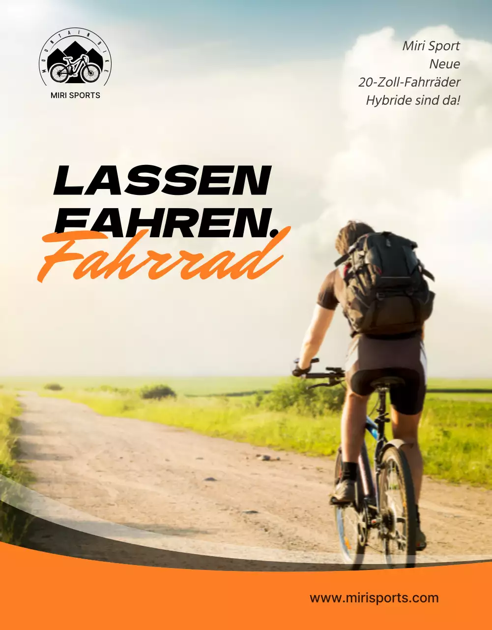 Bewerben Sie das leuchtende, mutige und aktive Mirisport-Hybridfahrrad in Orange und Schwarz.