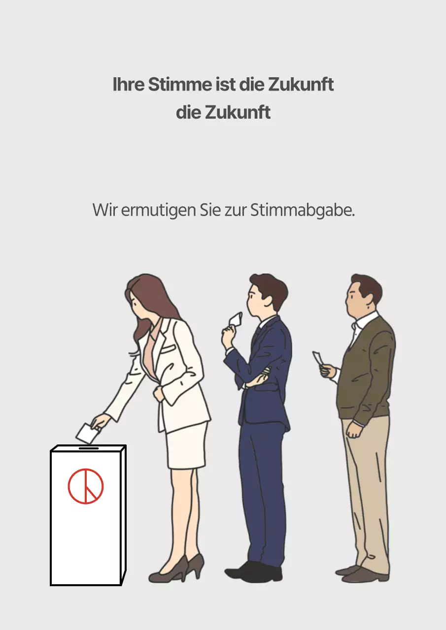 Einfache Ermutigung zur Stimmabgabe mit grauen Illustrationen