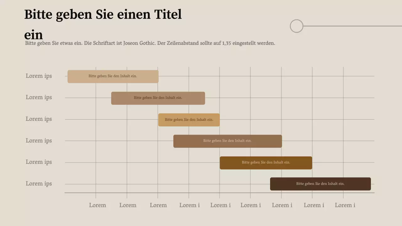 Einfaches Gantt-Diagramm in Hellbraun und Braun