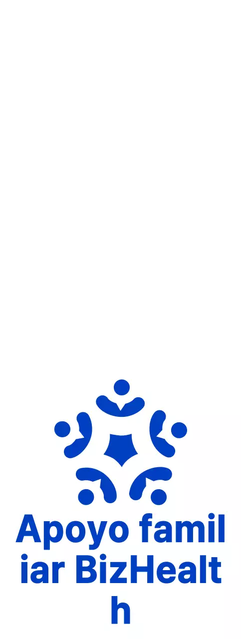 Símbolo azul y negro de estilo limpio para informar y promocionar la información del centro de apoyo familiar