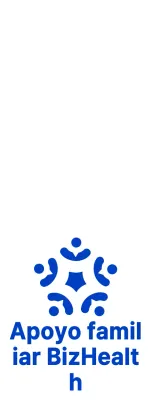 Símbolo azul y negro de estilo limpio para informar y promocionar la información del centro de apoyo familiar