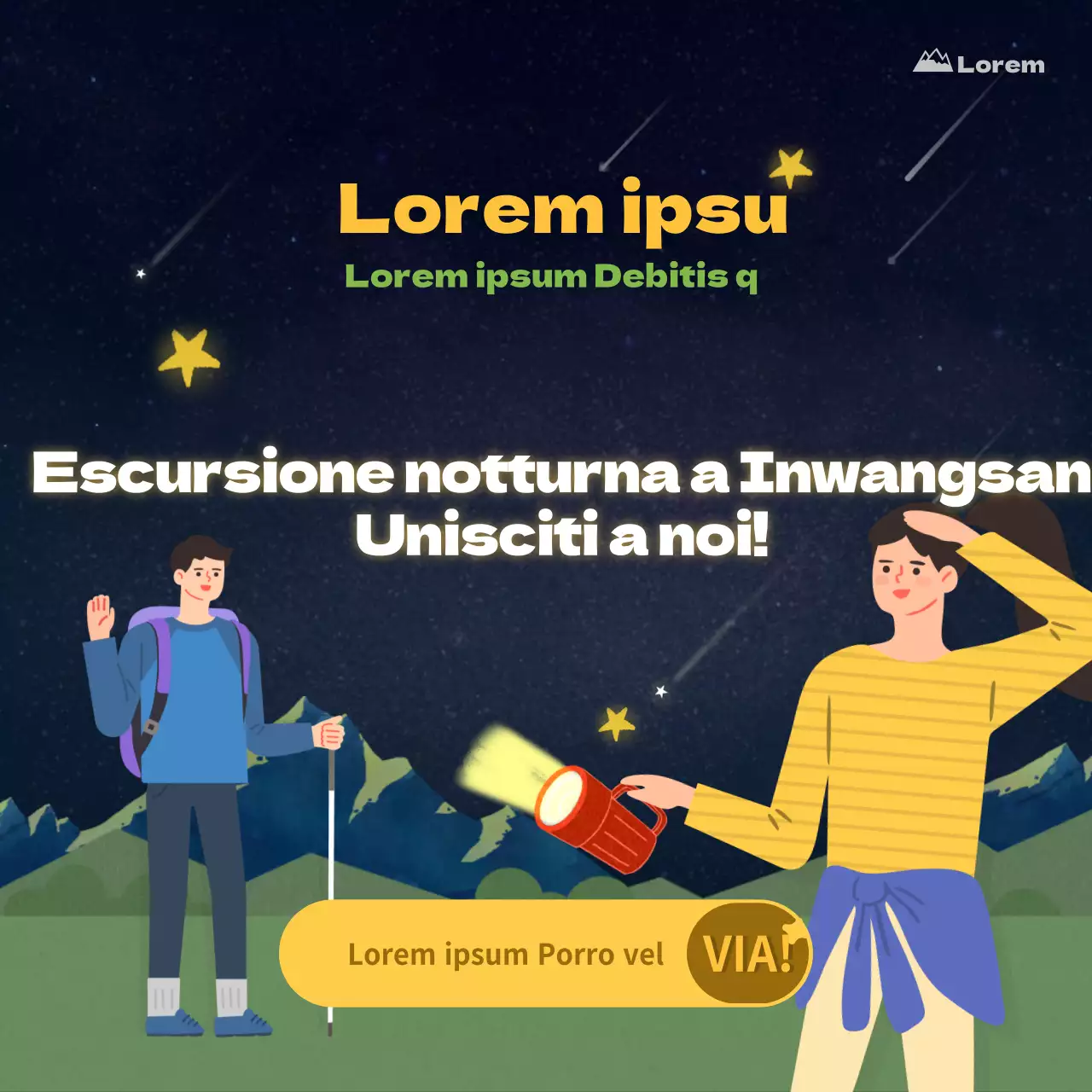 Reclutamento dell'equipaggio per l'escursione notturna illustrata di Blue's (post su Instagram)