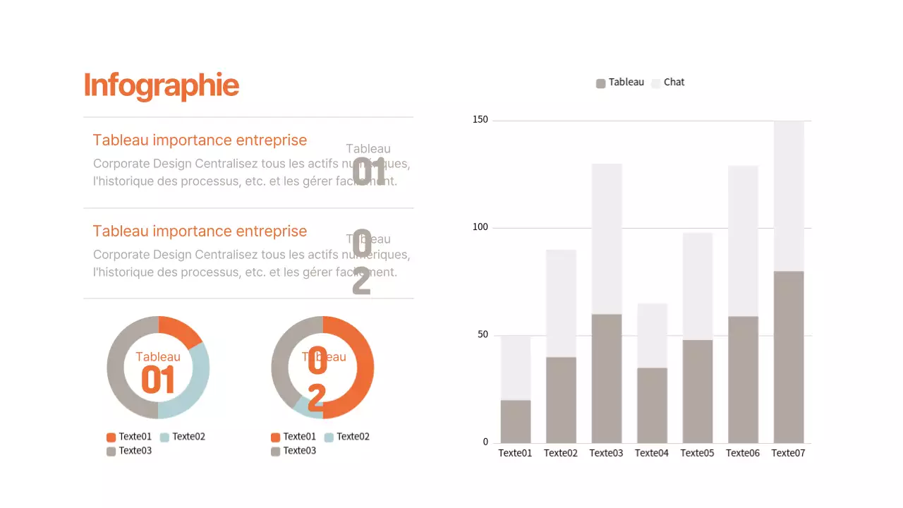Infographie simple en orange et marron
