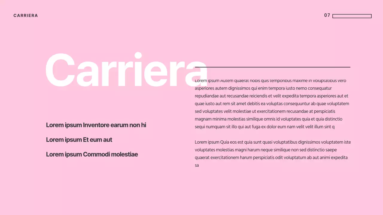 Presentazioni uniche