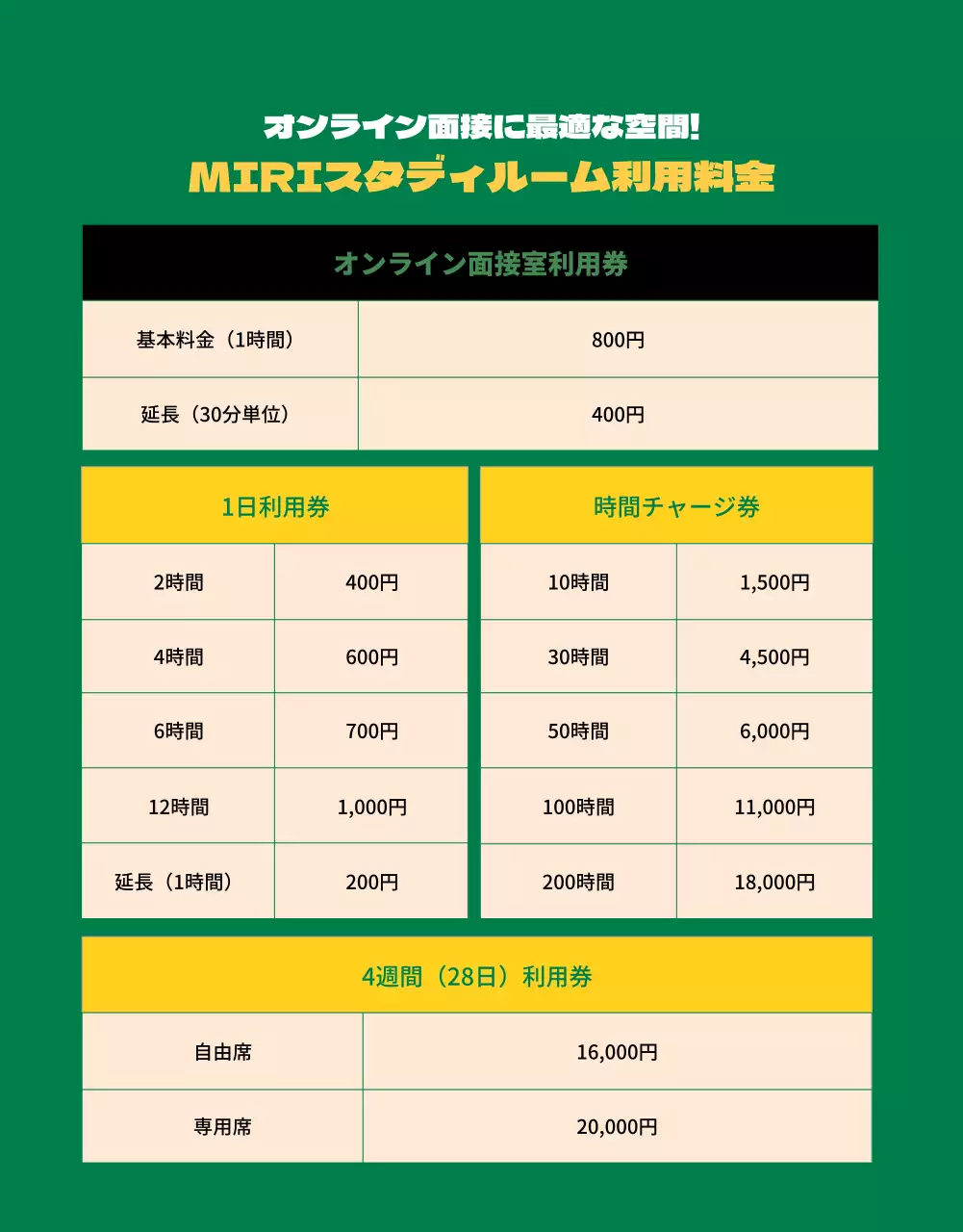 緑 シンプル 面接 お知らせ 詳細ページ