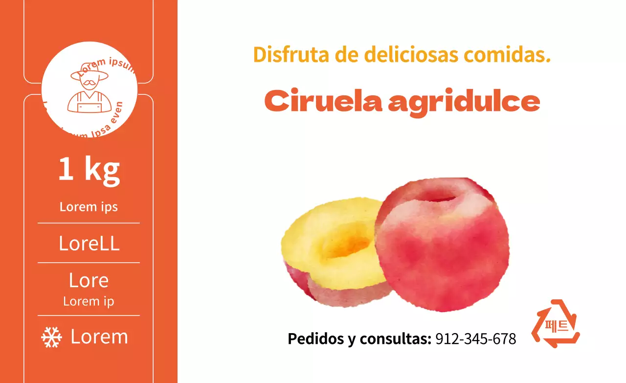 Productos de verano ciruela ilustración pegatinas simples por color