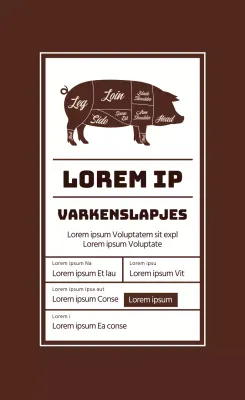 Bruine geïllustreerde biefstuketiketten