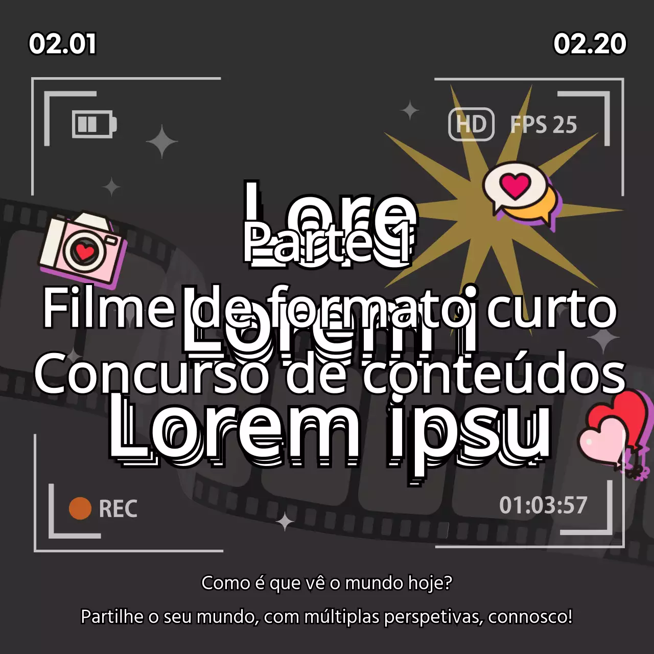 Anúncio de concurso de estilo web retro sobre um fundo preto