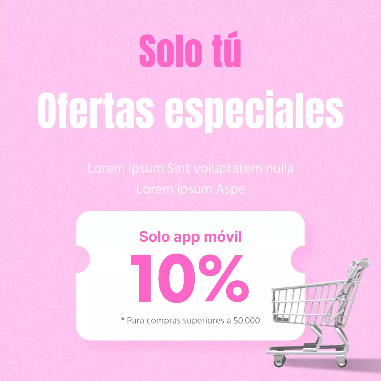 Promocione los descuentos con un simple cupón rosa