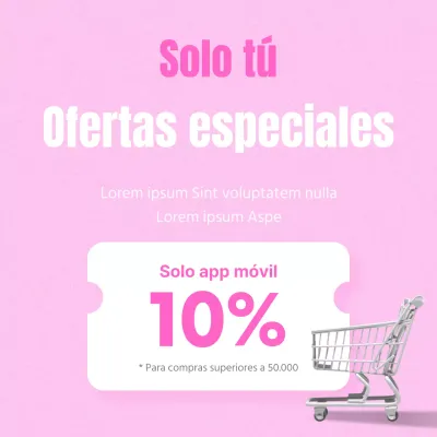 Promocione los descuentos con un simple cupón rosa