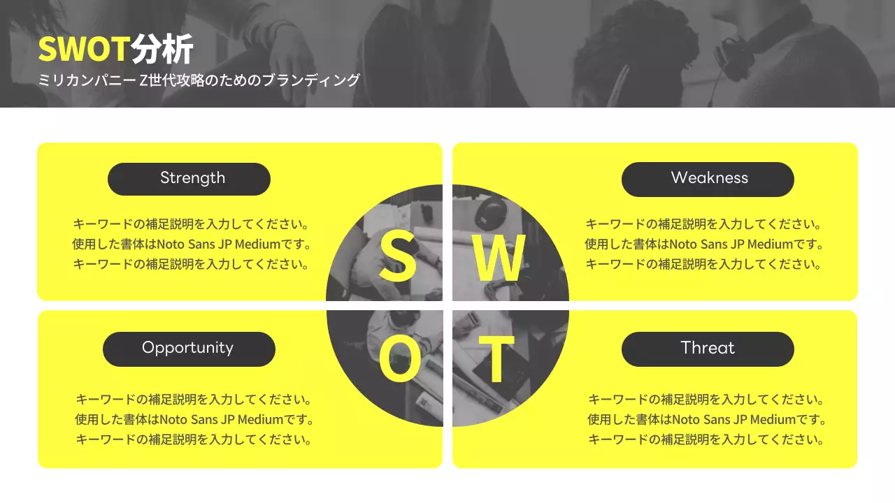 黄色 モダン ビジネス 企画書 プレゼンテーション