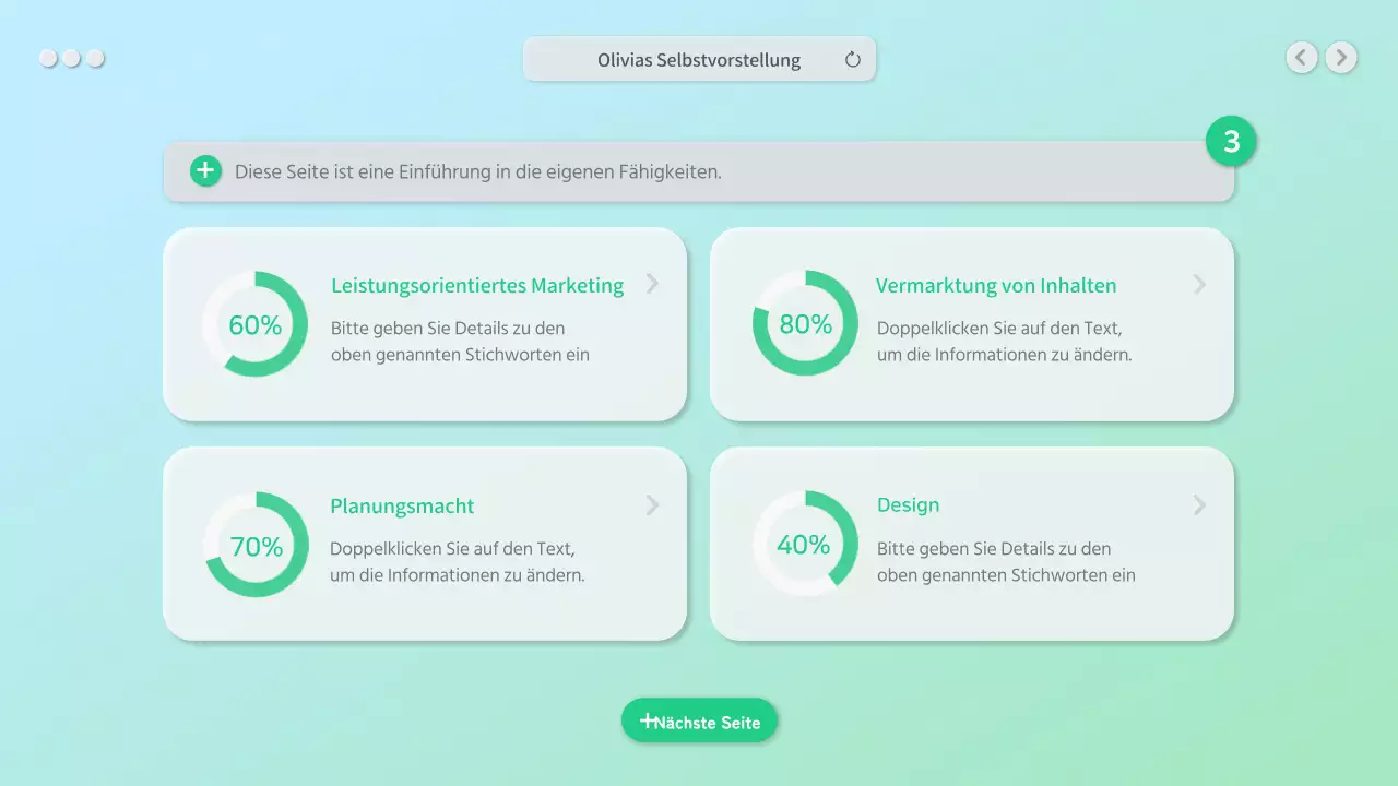 Ein sauberes Bio mit einem grünen GUI-Konzept