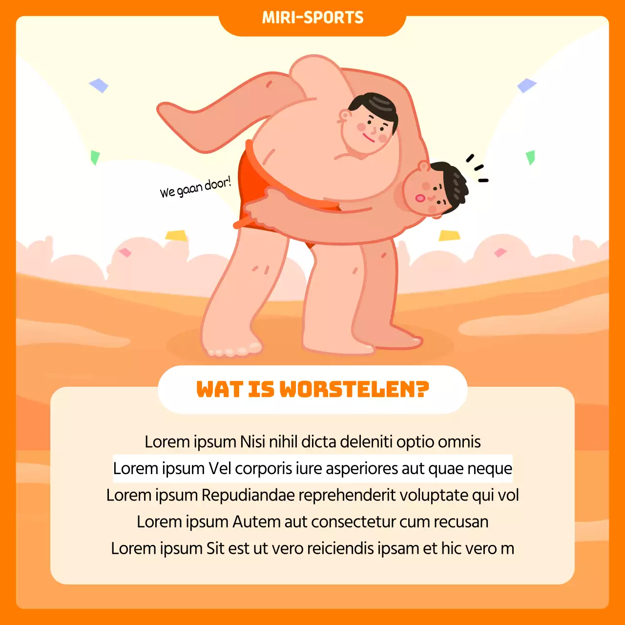 Over het oranje geïllustreerde concept worstelen