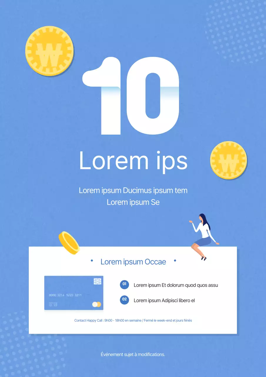 Promouvoir un simple événement sur les taux d'intérêt d'une société de cartes avec des chiffres multicolores mis en évidence.