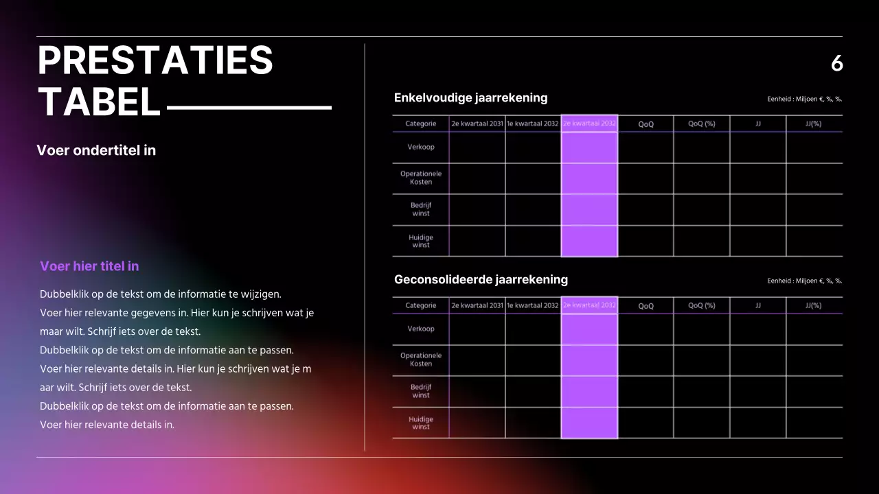 IR presentatie met zwart, blauw en rood kleurverloop bedrijfsconcept