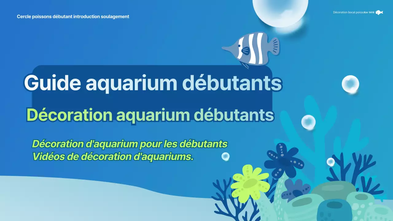 Thème du guide d'introduction à l'aquarium en bleu clair et chartreuse
