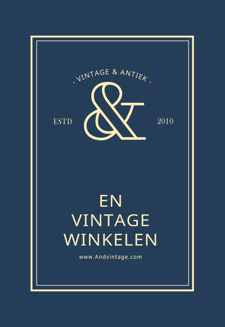 Eenvoudig vintage winkellogobord in marineblauw