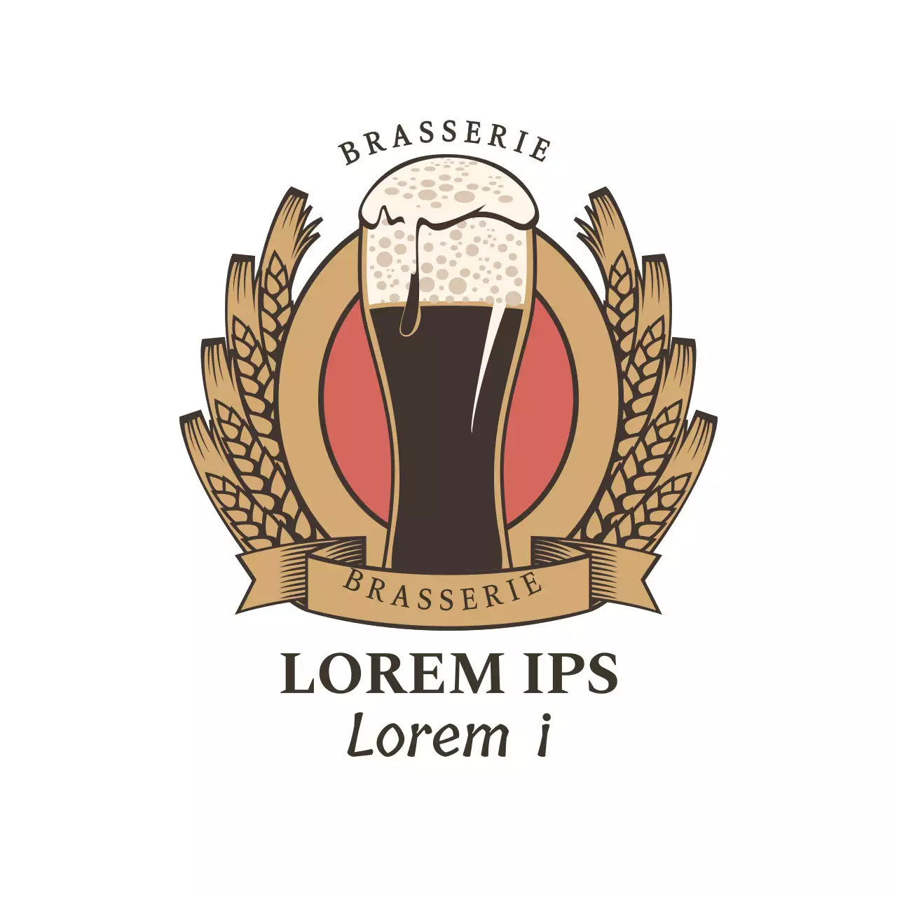 Sous-verre illustré simple et vintage pour la bière