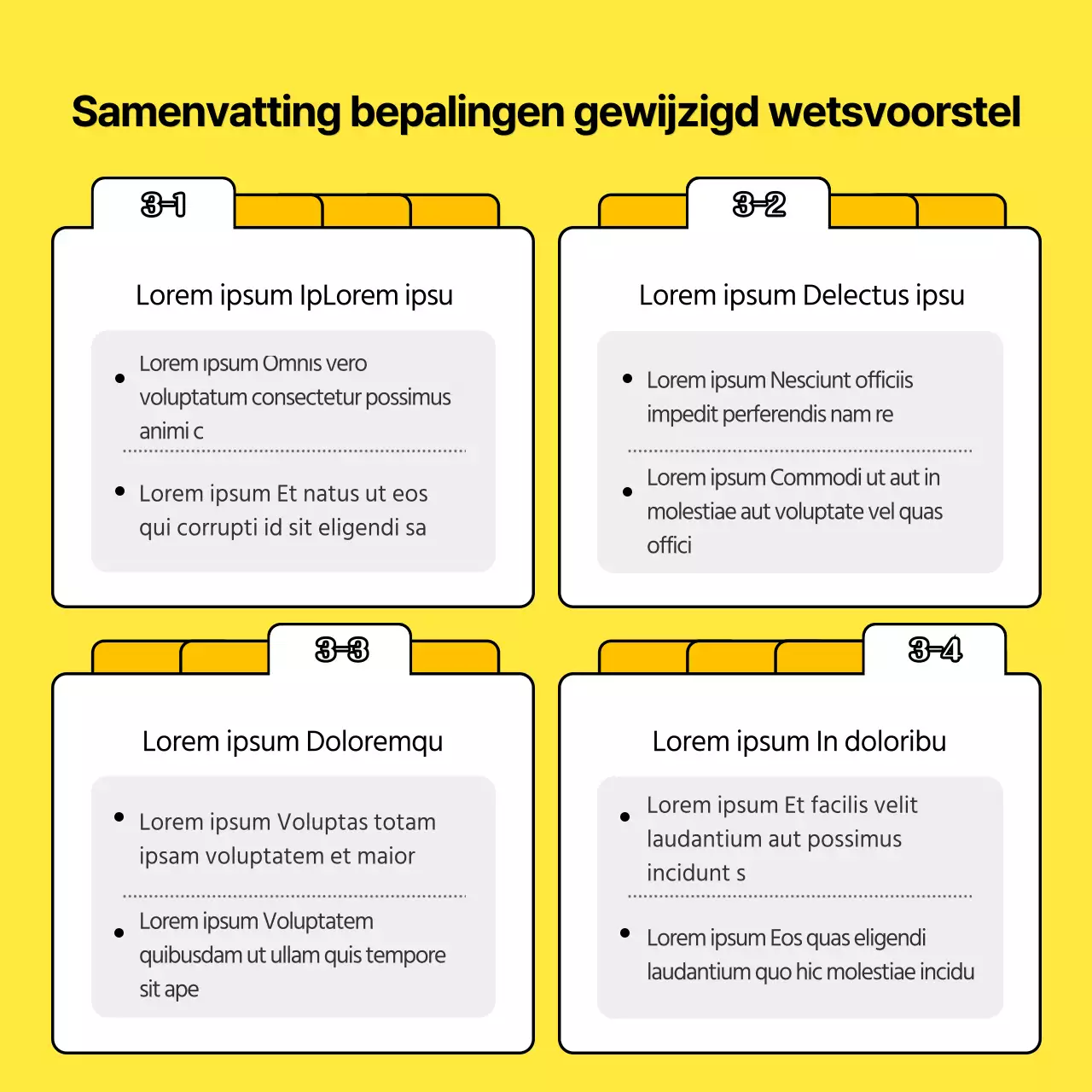 Gele illustratie Concept Arbeidsrecht Wijziging Wet Gelijke Behandeling