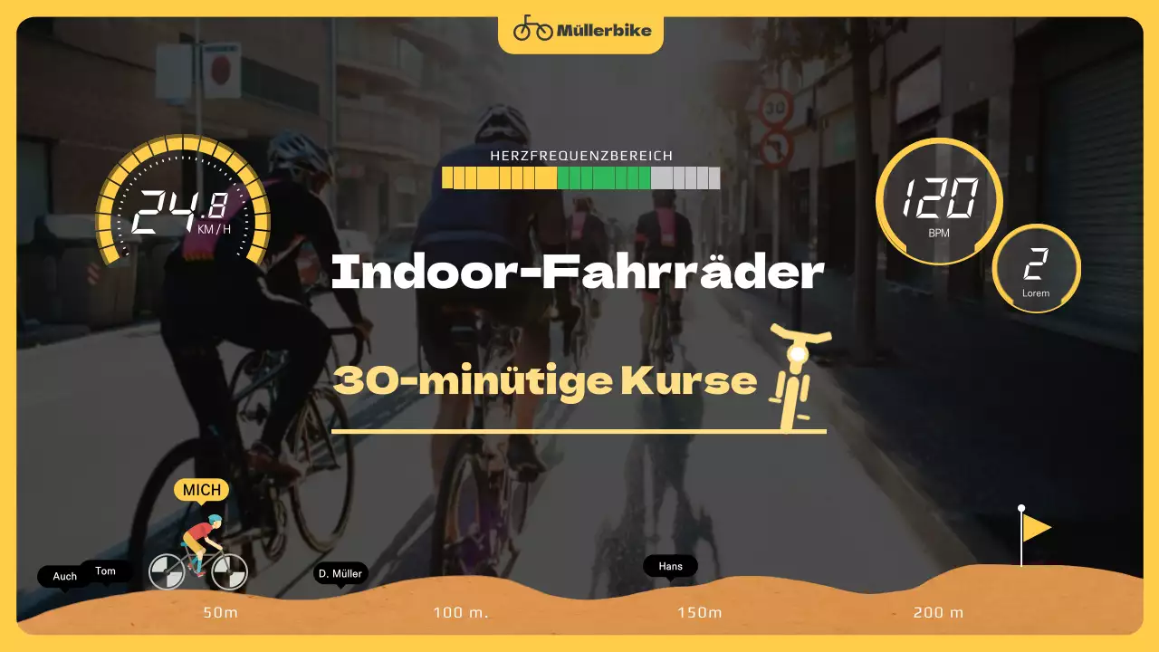 Ride Game Concept Indoor-Bike-Parcours in Gelb