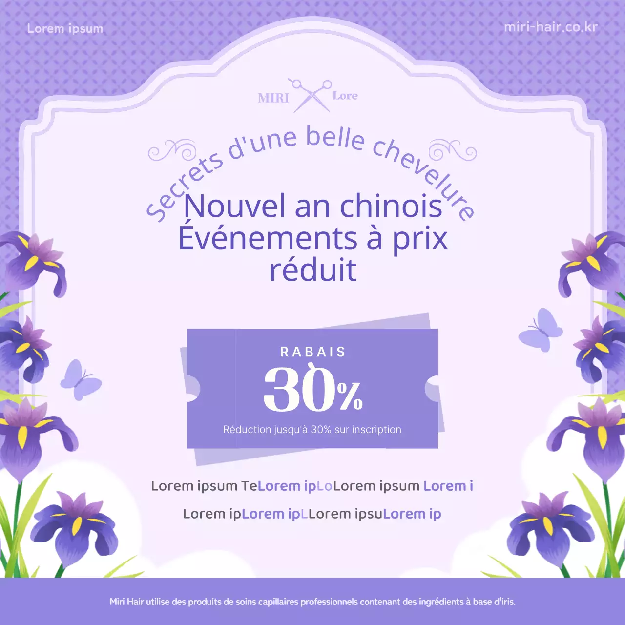 Présentation du concept d'illustration en violet des informations sur le dan-o et l'iris