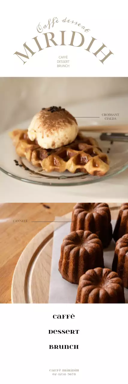 Banner per dessert per un semplice caffè bianco