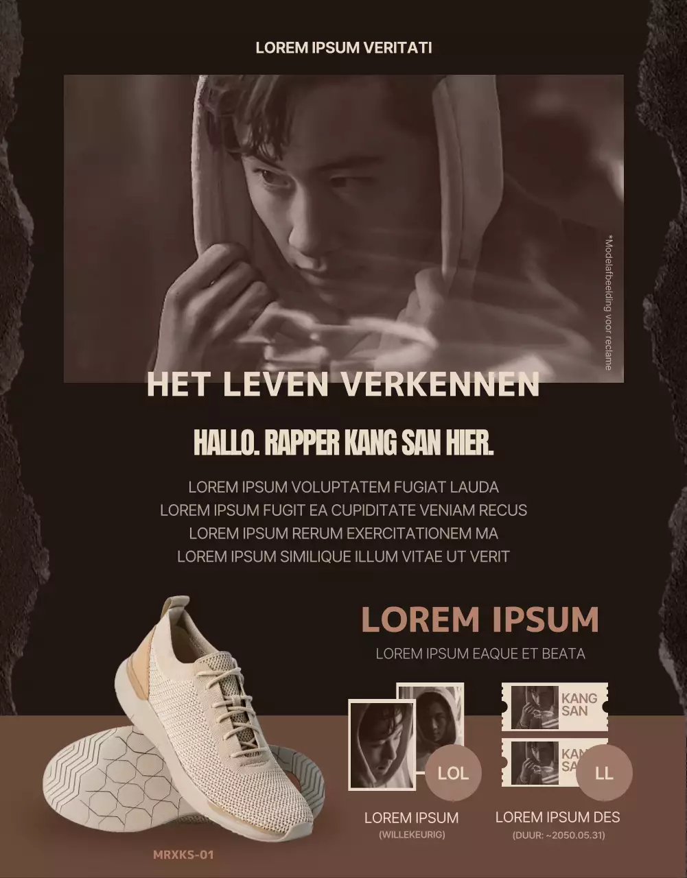 Een samenwerking tussen sepia en beige wandelschoenen