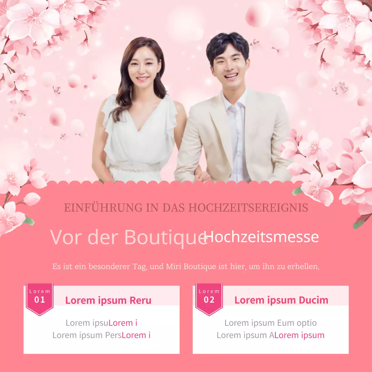 Hochzeitsveranstaltungen in Rosa