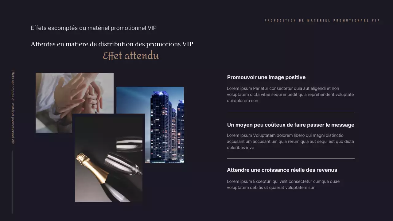 Les touches de couleur or et noir créent une ambiance luxueuse.