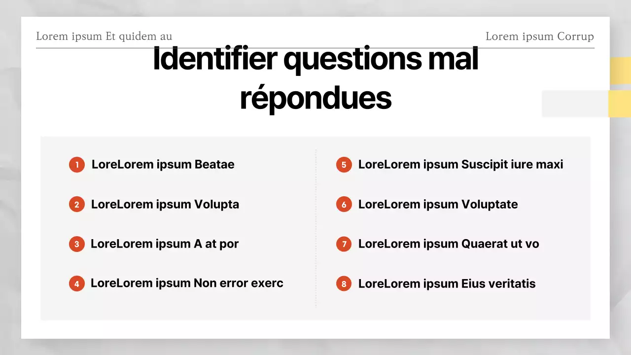 Réponses au test blanc et rouge de l'examen blanc et rouge
