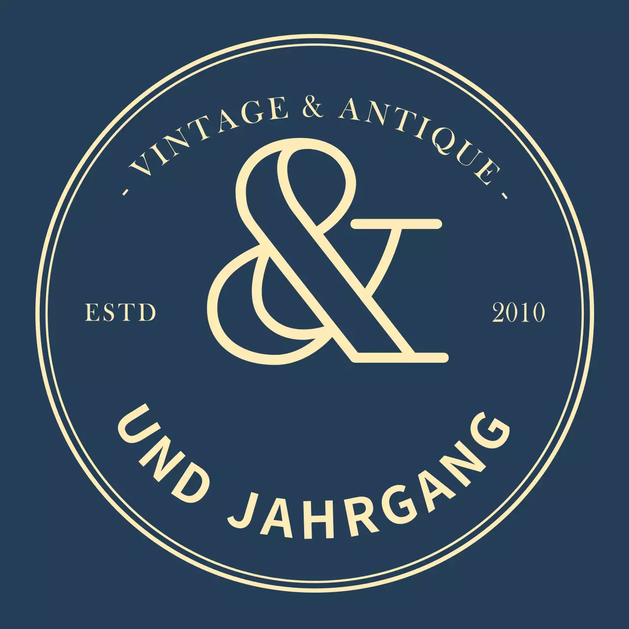 Einfaches Vintage-Logo-Schild in marineblau