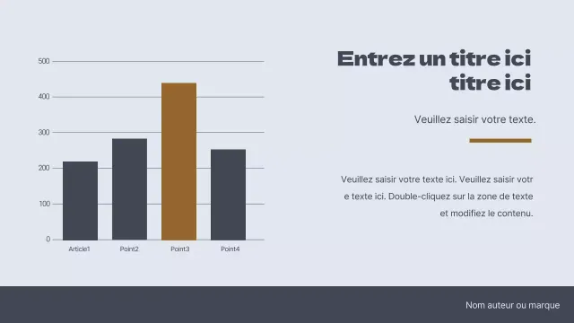 Graphique à barres bleu marine foncé, concept simple