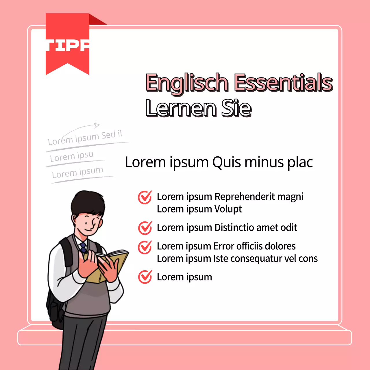 Blaue Illustration Schlüssel zu den Themen der Key Stage 3TIPS