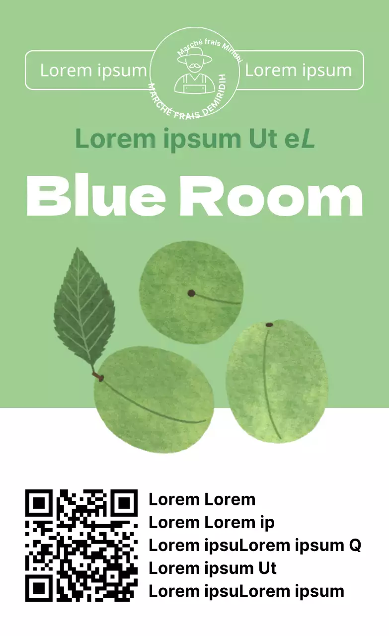 Illustration d'une prune d'été, stickers verticaux simples par couleur