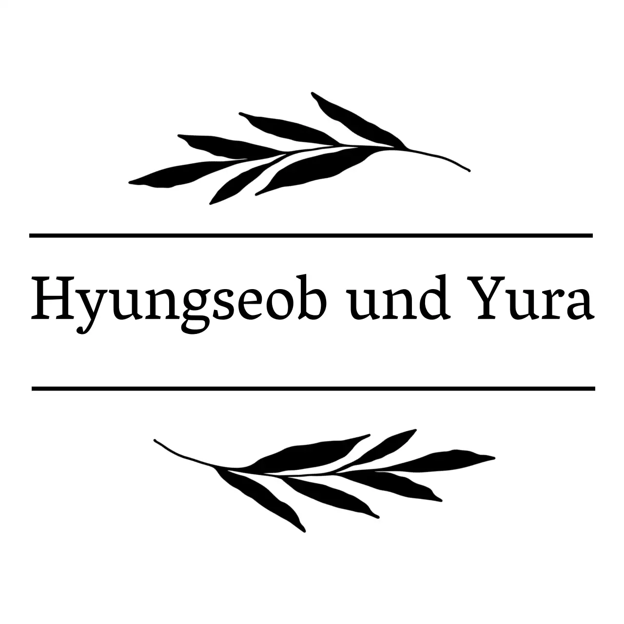 Hochzeitsfeier mit schwarzen Pflanzen und Linien