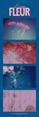 Cadre photo pour collier vintage sentimental en bleu et rose