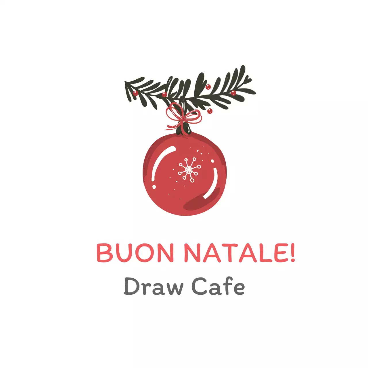 Rosso verde illustrazione Natale caffè etichetta di saluto