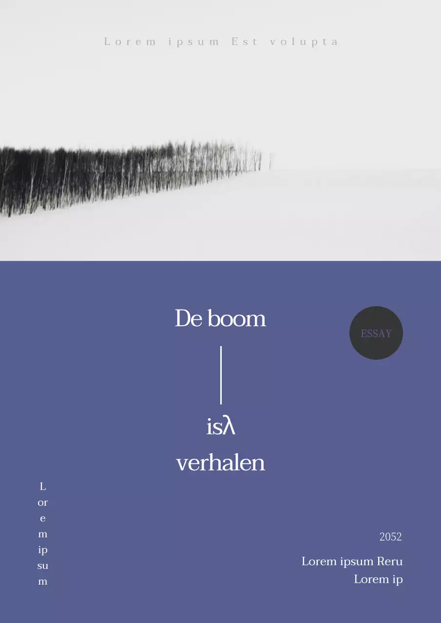 Eenvoudig persoonlijk essay in wit en blauw