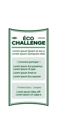 Illustration d'un personnage mignon et branché avec une couleur verte fraîche Informations sur l'événement Eco Challenge