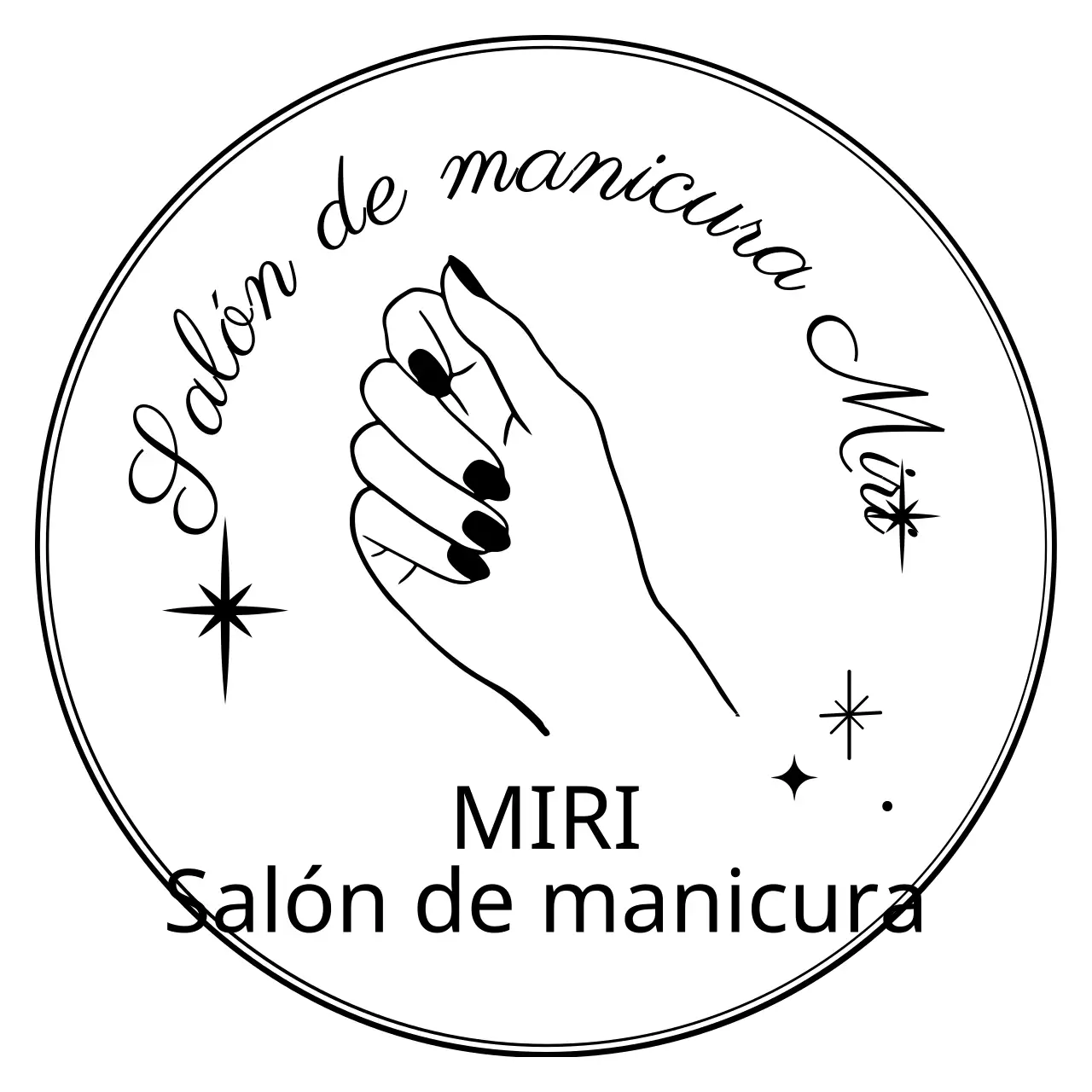 Insignia estilo salón de manicura en mano ilustración