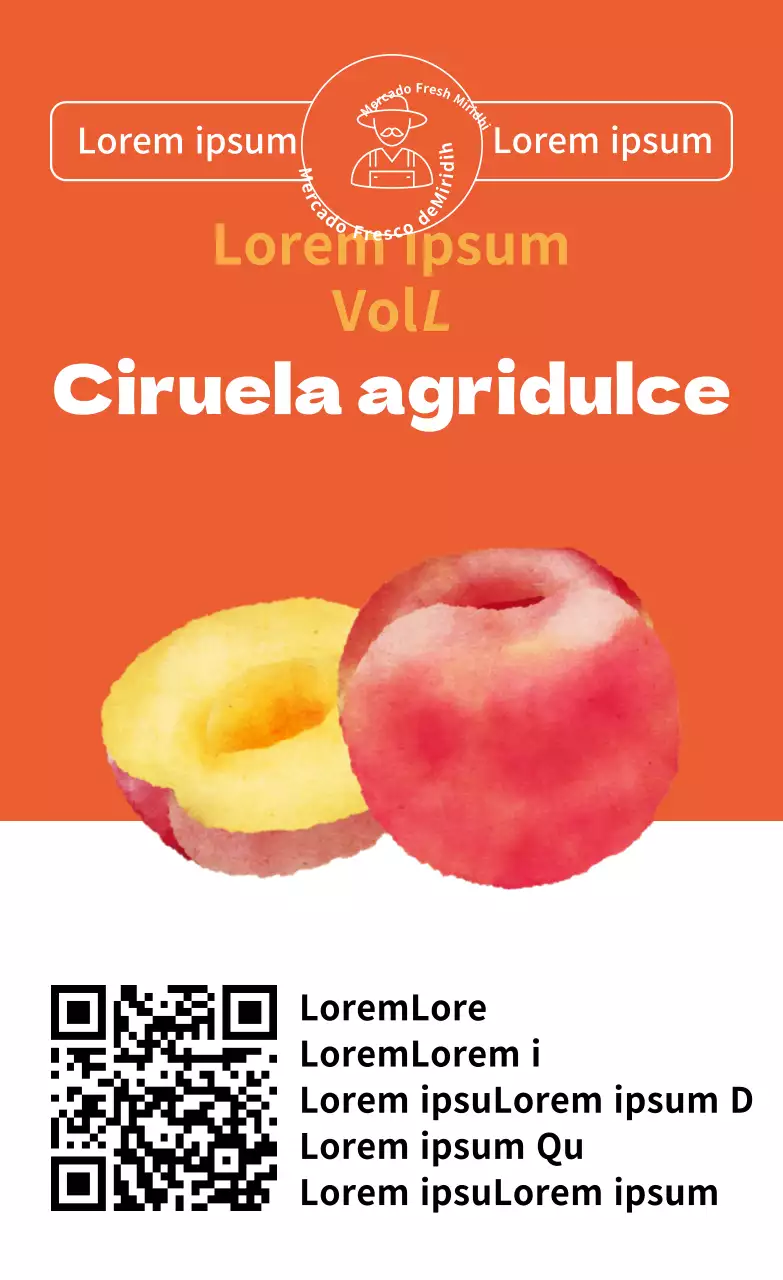 Productos de verano ciruela ilustración simple pegatina vertical por color