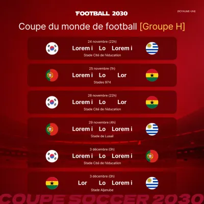 Calendrier des matches de football en rouge